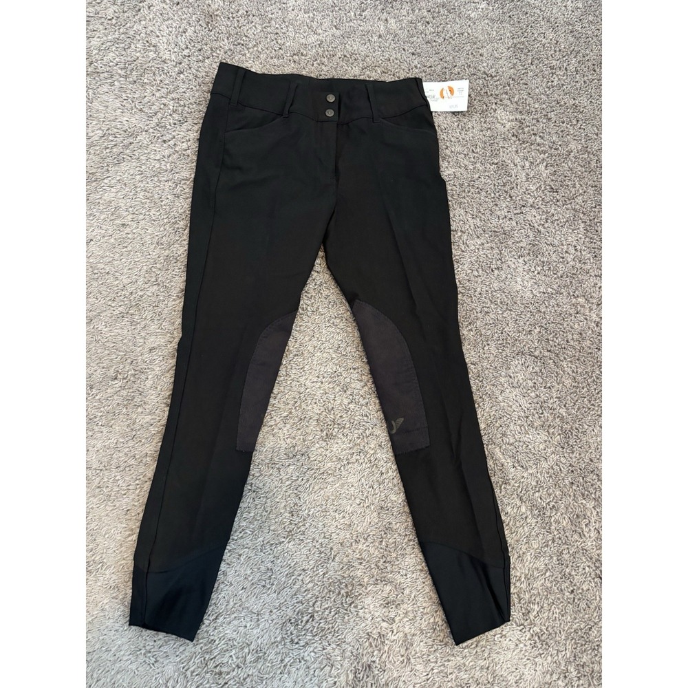 NWT Let's Ride Equestrian Ribb Knee Patch Black Riding 28 Pants - Picture 7 of 7